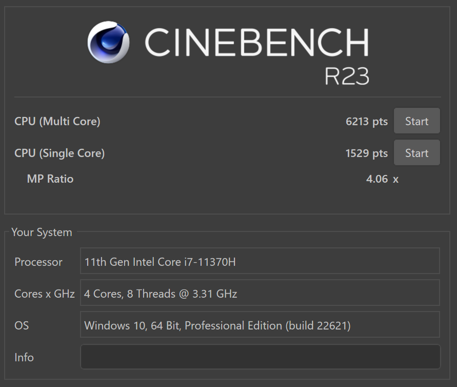 Surface Studio 2+ CINEBENCH R23 Benchmark