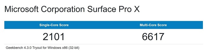 Surface Pro X ベンチマーク