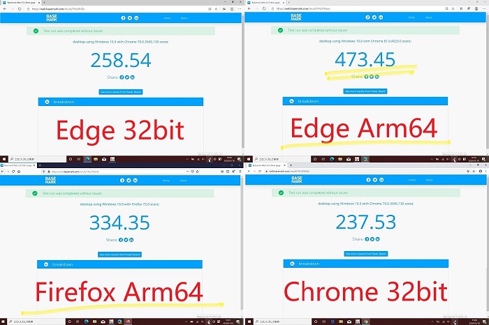 Surface Pro X ベンチマーク