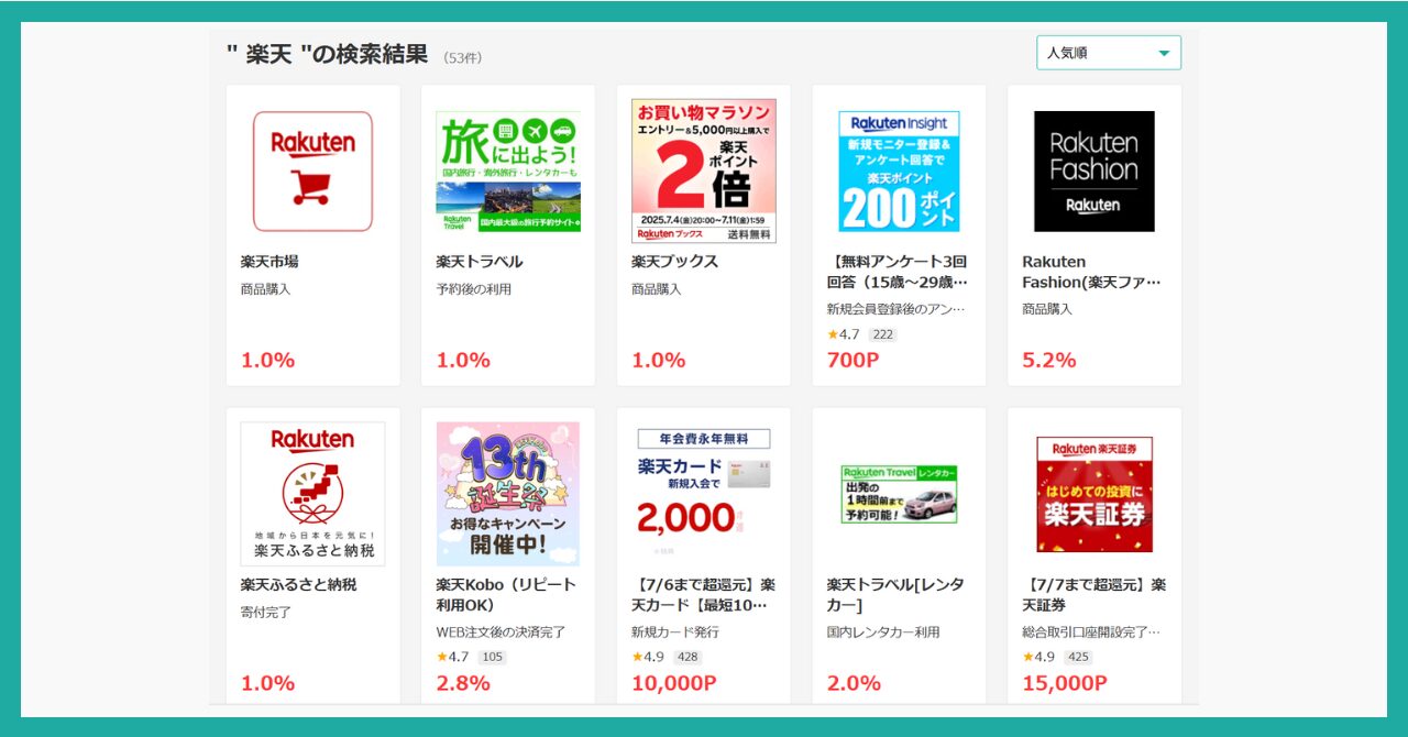 moppy ポイントサイト 楽天