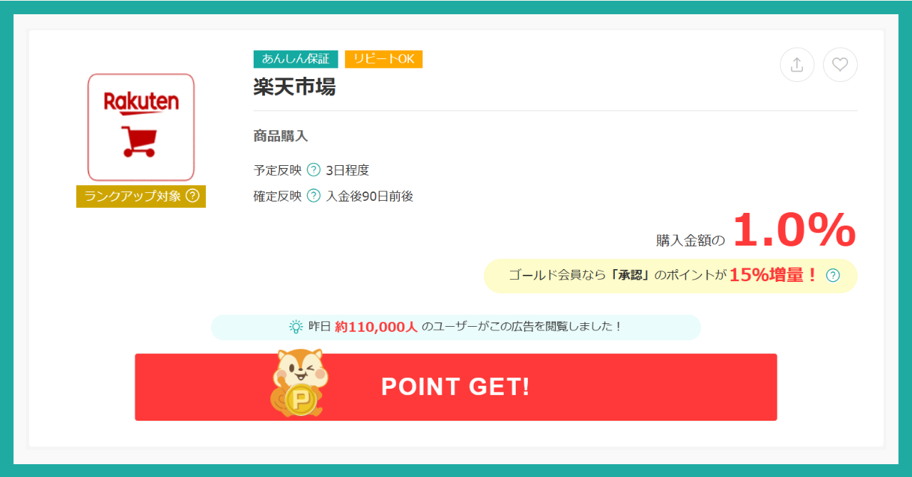 moppy ポイントサイト 楽天
